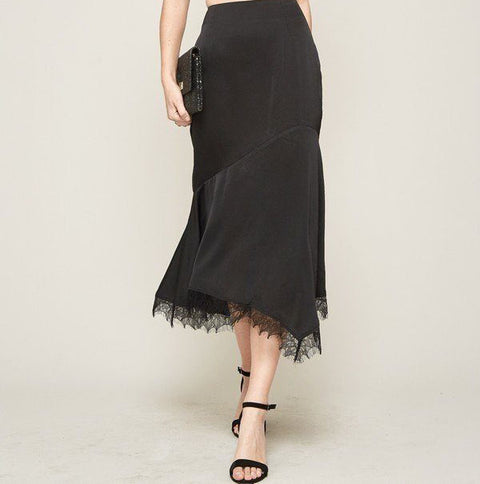 A Solid Woven Midi Skirt