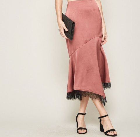A Solid Woven Midi Skirt