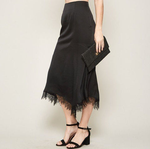 A Solid Woven Midi Skirt