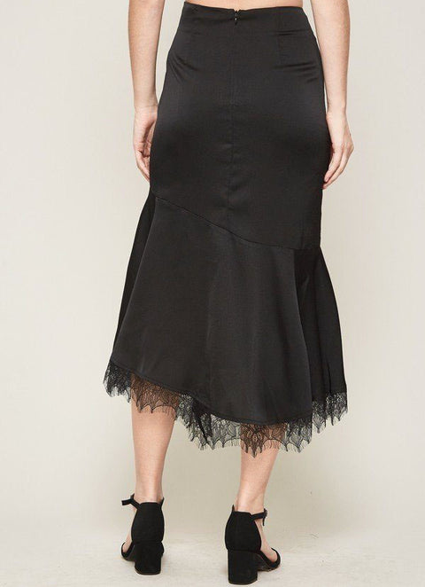 A Solid Woven Midi Skirt