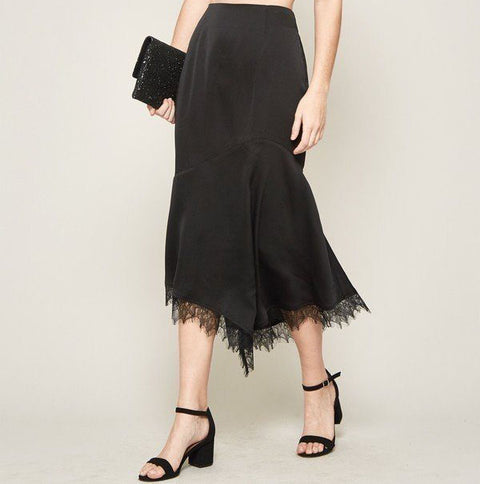 A Solid Woven Midi Skirt